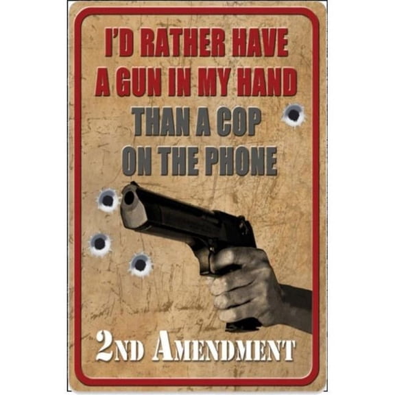 212 Main LPO2530 8 x 11 in. Id Rather Have a Gun in My Hand Metal Parking Sign