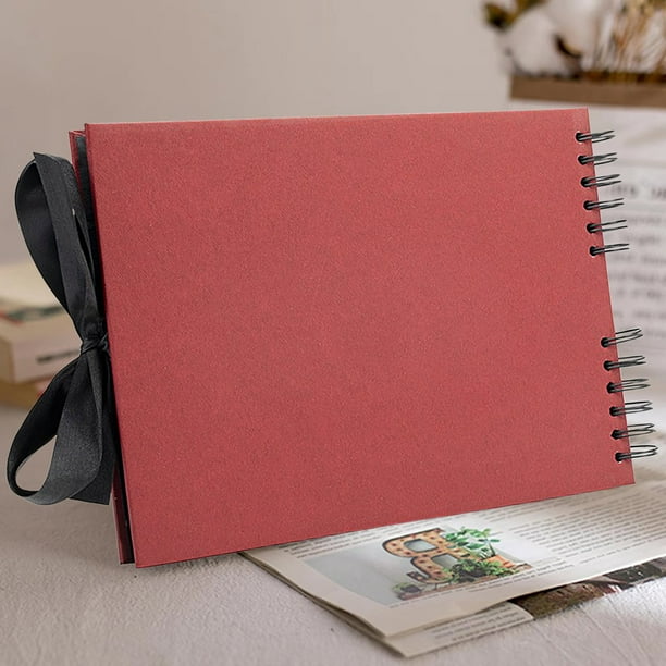 Fiudx Álbum de Recortes, Libro de Fotos Encuadernado En Espiritual, Páginas Decorativas con Clip de Cinta, Recuerdo de Vacaciones Familiares, Bricolaje Fácil de Usar, Elegante Exhibición En Casa, Mat