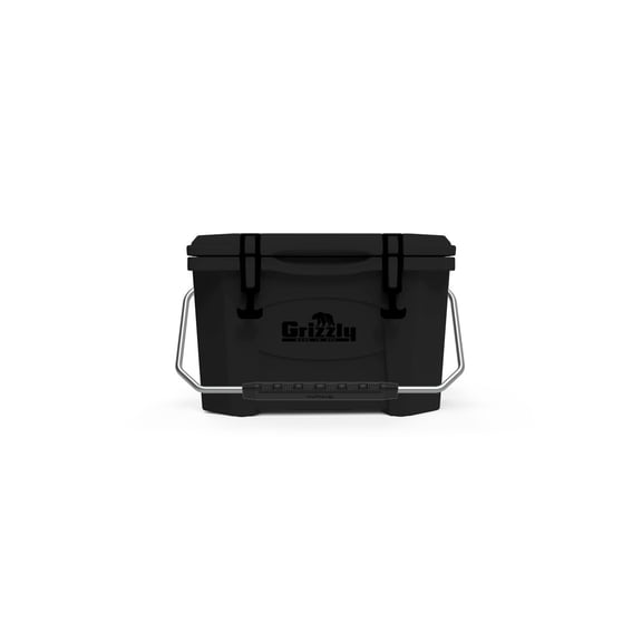 Grizzly 20 Cooler, 20 qt Ice Chest Durable Rotomolded Insulated, Made in USA, Warranty for Life, for Beach Boat Camping Fishing Hunting, G20, Blackout