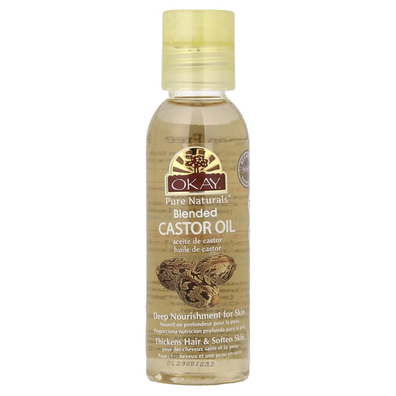 Okay 100% Castor Oil for Hair, Skin & Body, 2 oz