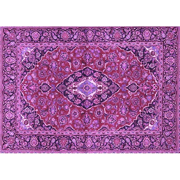 Ahgly Company Indoor Rectangle Oriental Purple Traditional Area Rugs, 8' x 10'