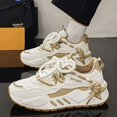 thumbnail image 5 of Trendy Double Lace Platform Shoes, Men's Low Top Lace Up Sneakers, for Outdoor Walking Holiday Traveling, 5 of 9