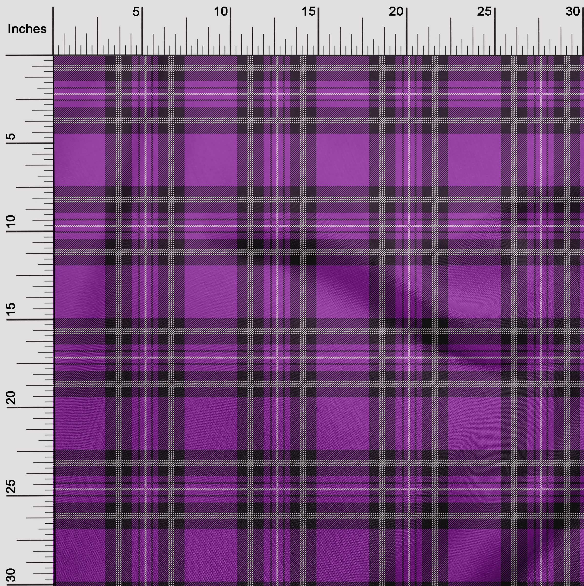 oneOone Cotton Poplin Twill Purple Fabric Tartan Dress Material Fabric Print Fabric By The Yard 56 Inch Wide-9127