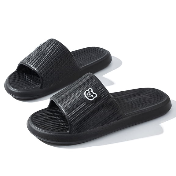 Cute Shower Slides for Women and Men, Non Slip Bathroom Slippers, Lightweight Quick Dry House Sandals with Textured Footbed for Shower, Pool, Dorm, Indoor Outdoor