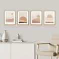 thumbnail image 2 of PixonSign Framed Wall Art Sunrise Rising Sun Sunset Landscape Prints, Set of 4 Mid-Century Geometry Nature Wall Decor, Adhesive Canvas Poster, Modern Home Artwork - 8"x10" Natural, 2 of 5