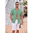 thumbnail image 4 of COOFANDY Men's Casual Button Down Shirts Short Sleeve Textured Linen Summer Beach Shirt with Pocket, 4 of 6