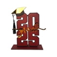 thumbnail image 1 of Harpily Desktop Ornament Graduation Decorations Sign Class of 2025 Graduation Table Sign Wooden Sign for High School College Graduates Bachelor Hat Design with Base Red A, 1 of 5