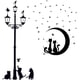 thumbnail image 1 of Pegatinas de farolas y estrellas para salas de estar y habitaciones infantiles Adhesivos de pared de gato negro, 1 of 6