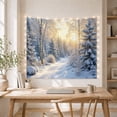 thumbnail image 5 of Snowy Forest Path with Birch Trees and Golden Sunlight Serene Rustic for Nature Lovers, Winter Forest Wall Art Christmas Gift, Tapestry Wall Hanging for Living Room and Bedroom, 5 of 7