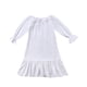 thumbnail image 1 of Camisón de bebé para niñas con volantes y lazo de algodón para dormir(Blanco/2-3 años) Nituyy Camisón-GL715-FT22422B1, 1 of 6