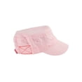 thumbnail image 3 of Distressed Washed Vintage Army Cap Military Style Hat, Pink, 3 of 4