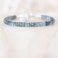thumbnail image 2 of Aquamarine 4mm Rondelle Shape Faceted Cut Beads Adjustable Silver Plated Clasp Bracelet for men, women, unisex. Link Chain Stacking Bracelet.|LINK_00745, 2 of 5