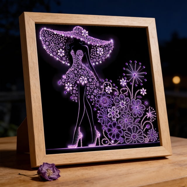 Linnome Art Diamond Painting Rhinestone Art Kit Graceful Female Figure Pattern Shiny Diamonds for Home Wall Decor F