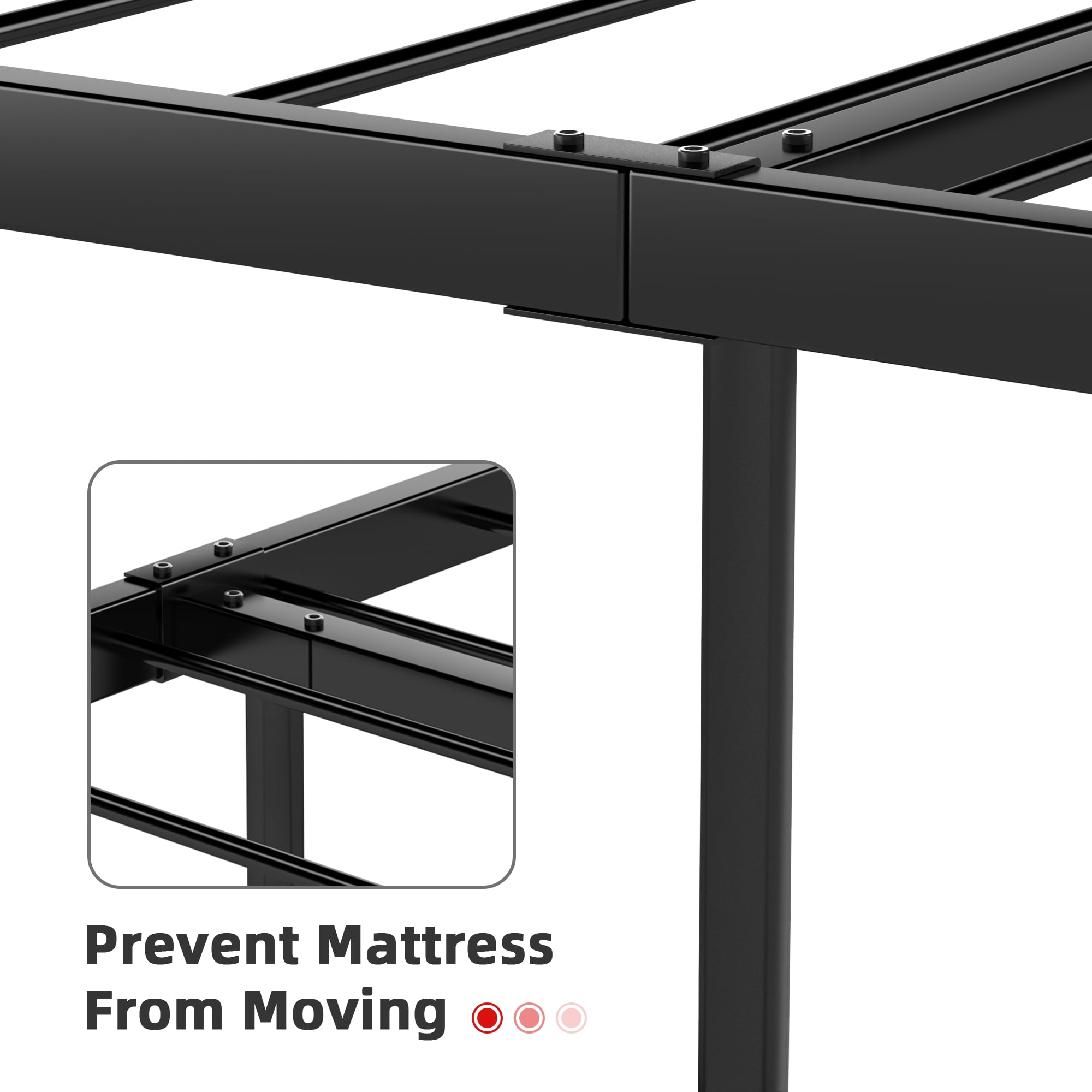 Yoneston Easy Assembly Metal Bed Frame Twin Platform Bed Frame with Headboard Footboard No Box Spring for Kids Adult