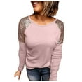 thumbnail image 1 of OGLCCG Chandails en Molleton Mode Automne 2023 pour Femmes à Paillettes Manches Longues Col Rond Pull Décontracté Ajusté, 1 of 5