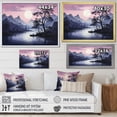 thumbnail image 4 of Designart "Pink violet Minimalism Forest Silent Reflection" Landscapes Floater Framed Canvas Wall Art, 4 of 7