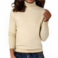 thumbnail image 5 of Comdrip Oversized Sweater Women, Women's Long Sleeve Jumper Tops 2025 Fall Chunky Knit Pullover Cozy Knit Loose Casual Trendy Pullover Tops Womens Mock Neck Sweater Beige L, 5 of 9