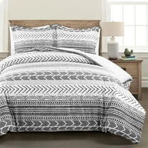 Lush Decor Hygge Geo Reversible Cotton Duvet Black/White 3Pc Set Full/Queen