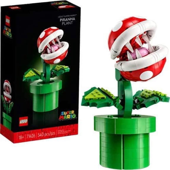 LEGO Super Mario 71426 Piranha Plant Articulated Figure with Tube and 2 Pieces, Adult Model, Gift Idea