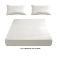 thumbnail image 3 of Fitted Sheet Set - Non-Slip Mattress Cover, All-Inclusive Bed Protection, Soft Polyester Fiber, Stretch Pocket Design, White, JKODE, 3 of 9