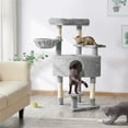 thumbnail image 2 of Yaheetech 46'' Multilevel Cat Tree with Cat Condo & Scratching Posts, Light Gray, 2 of 10