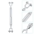 thumbnail image 1 of SHINYPASING 1Pc Carbon Steel Jaw Turnbuckle Silver for Wire Rope Adjustment, 1 of 6