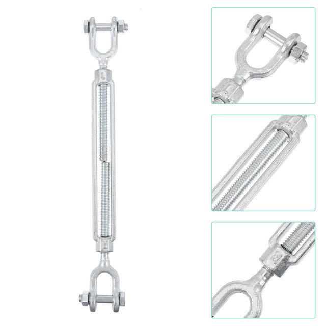 SHINYPASING 1Pc Carbon Steel Jaw Turnbuckle Silver for Wire Rope Adjustment