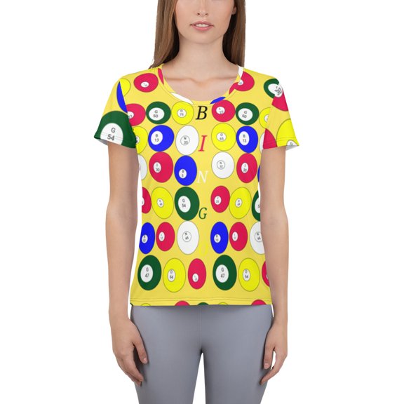 Yellow Bingo unisex Athletic T-shirt  (XS)