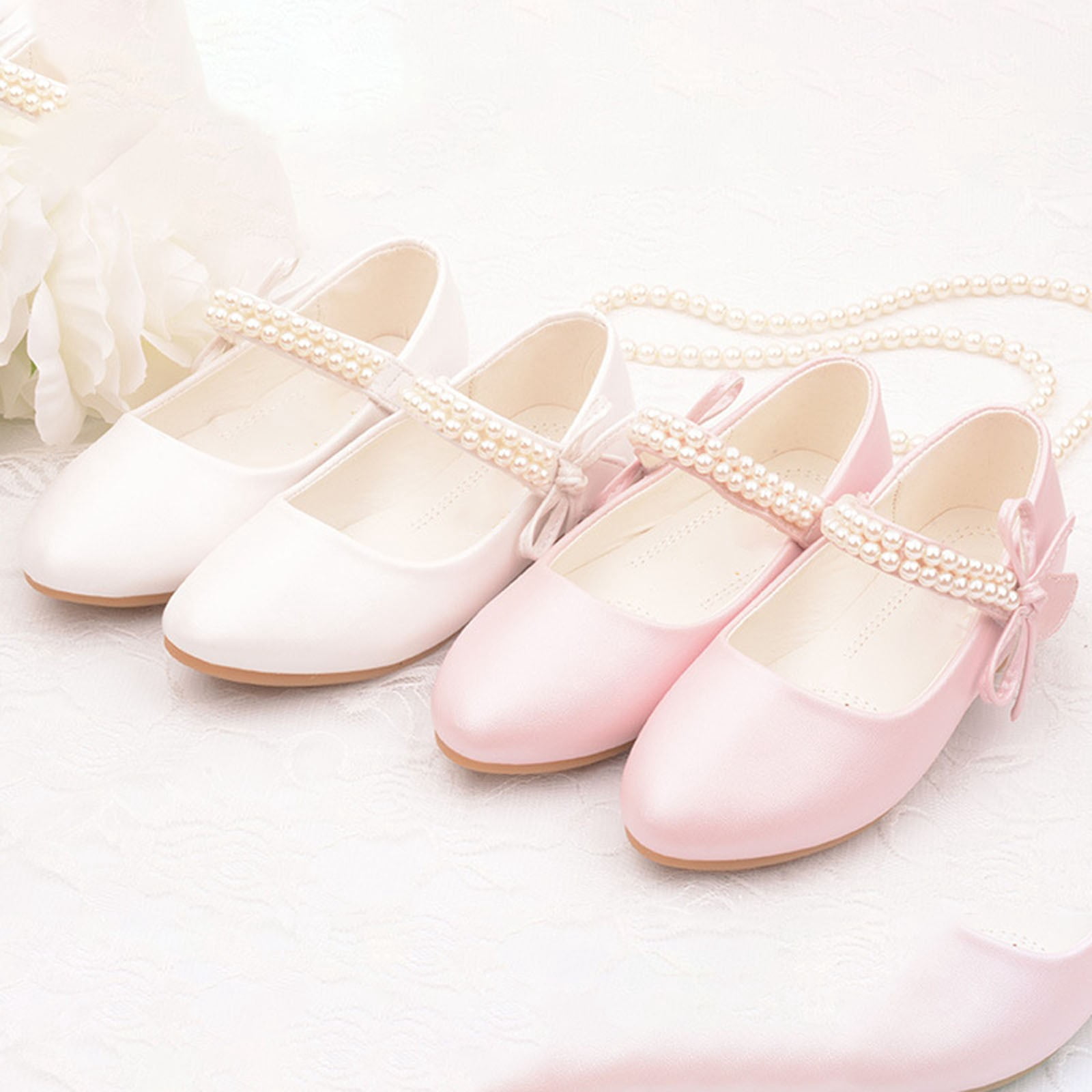 NOKIO Children'S Mary Jane Flats Girls' Princess Sandals Kids Mary Jane Ballet Flats Girls Single Shoes Kids Open Toe Ankle Strap Dress Shoes Wedding Party Sandals For Toddler Kids Shoes