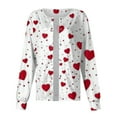 thumbnail image 3 of FrzhBrz Valentines Day Women's Scrub Long Sleeve Jacket Large Stretchy Love Heart Printed Scrubs Jacket Shirts Holiday Nurse Working Uniforms, 3 of 4