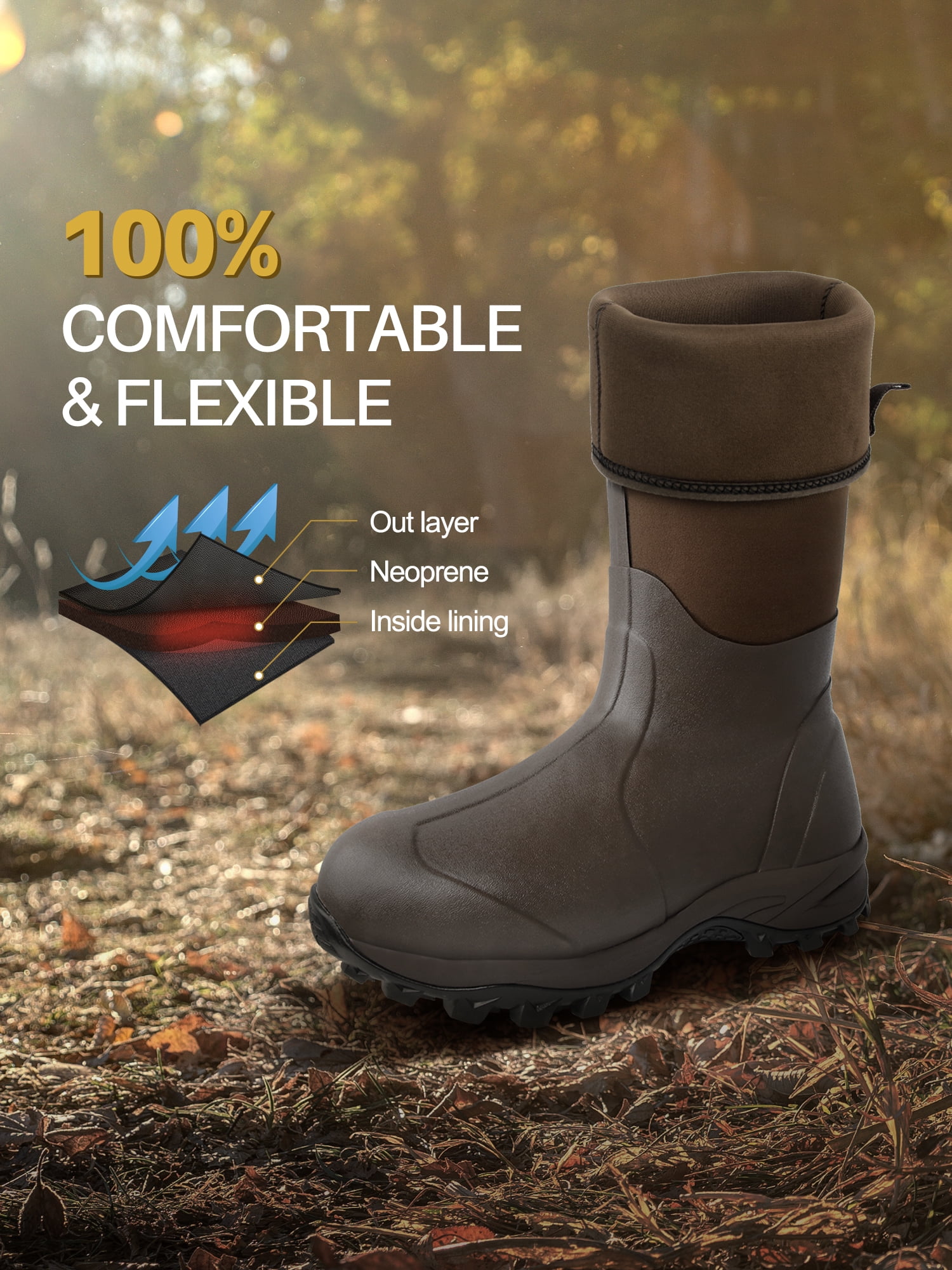 Obcursco Camo Waterproof Hunting Boots - Brown/Green Camo Green Camo Boots | Boot Barn main image 2