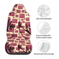 thumbnail image 6 of Easy to Install Car Universal Seat Cover, Retro Red Geometric Graffiti Four Seasons Universal Front Seat Cover, 2-Piece, 6 of 8