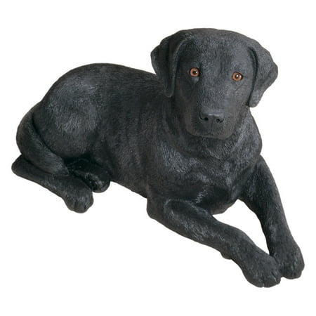 Sandicast Original Size Black Labrador Retriever Sculpture - Laying