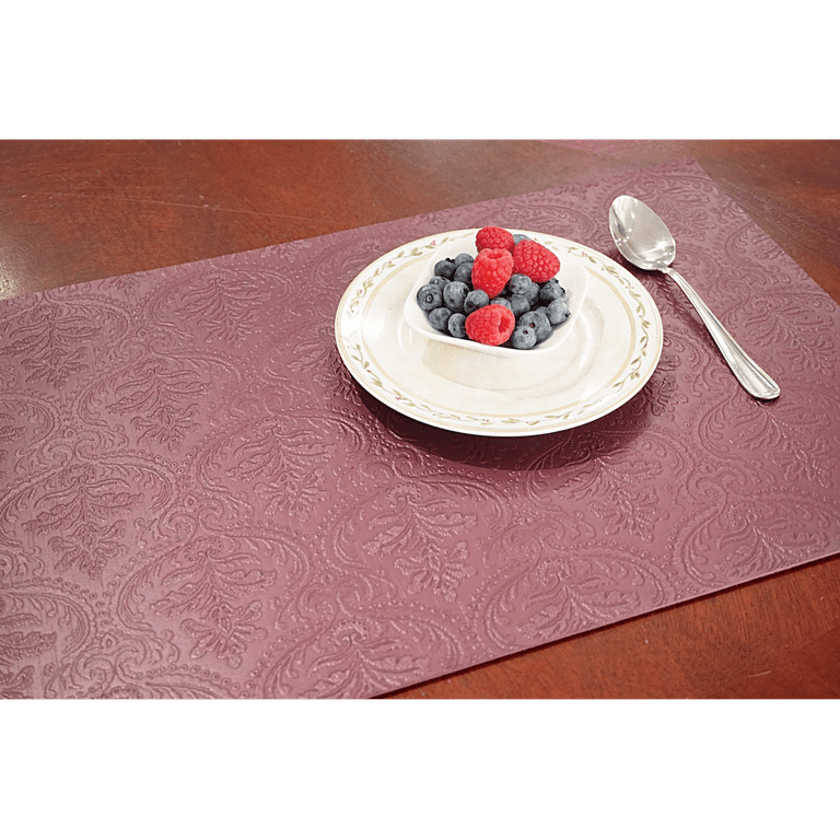 Venecia Burgundy Faux Leather Placemat (Set of 4) Venecia Burgundy Faux Leather Placemat (Set of 4)