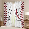 thumbnail image 2 of Manfei Letter A Monogrammed Black Out Curtains,Baseball Game Lover Curtains Pack of 2 (42x63 Each),White Red Bedroom Curtains For Boys,Microfiber Room Decorative, 2 of 6