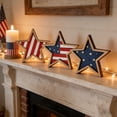 thumbnail image 4 of Aoznliie 4th of July Wooden Star Decorations, Set of 3 Patriotic Red White Blue Layered Stars for Independence Day Table Wall Ornaments, 4.7 in, 4 of 6