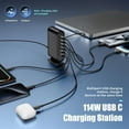 thumbnail image 4 of 114W USB C Charger Block Charging Station, 6 Port 4 Type C & 2 USB A Fast Charging Hub, Multi Device Wall Plug Cube Compatible with iPhone 16 15 Pro Max/14/iPad Pro/Samsung Galaxy S25/S24 Ultra/S23, 4 of 8