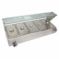 thumbnail image 5 of EQCOTWEA Commercial 5-Pot Bain-Marie Buffet Food Warmer Canteen Buffet Steam Heater with Glass Shield, 5 of 6