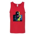 thumbnail image 2 of Wild Bobby, Colorful Cosmic Neon Astronaut Lunar Spaceman Moon Galaxy, Fashion, Men Graphic Tank Top, Red, XX-Large, 2 of 4