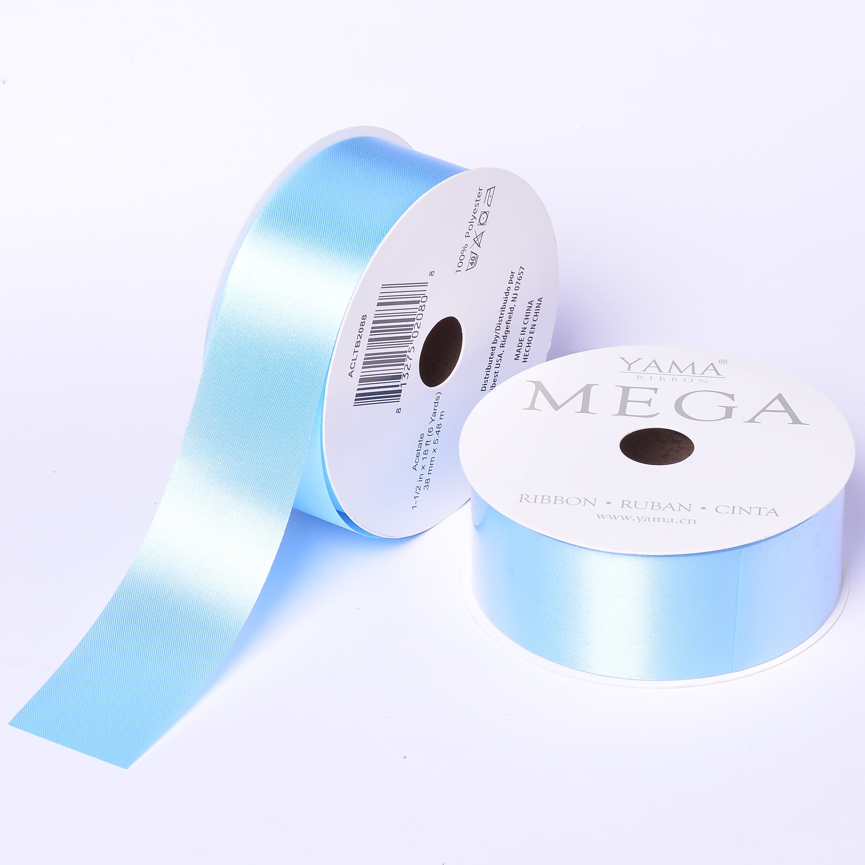 Yama Ribbon 1.5" Acetate Light Blue Mega Ribbon, 1 Each
