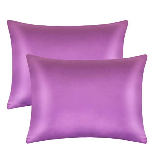 FLXXIE 2 Pack Zippered Satin Toddler Pillowcases, 13x18 Inches, Luxury