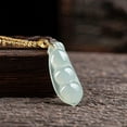 thumbnail image 4 of 14K Gold Jade Green Bean Necklace, Lucky Jade Necklace - Perfect Birthday and Mother's Day Gift for Mother, Wife and Girlfriend, 4 of 5