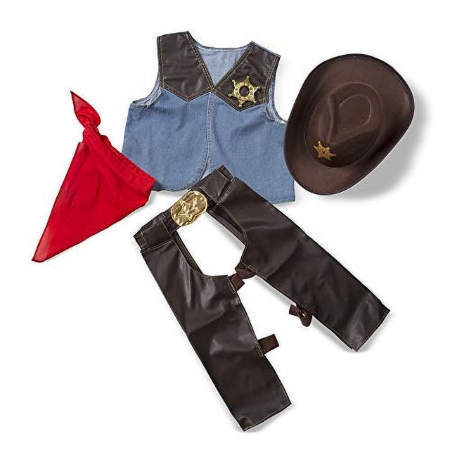 Set de disfraces de Melissa & Doug Cowboy Role Play con 5 piezas
