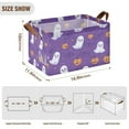 thumbnail image 7 of Yayeee Foldable Storage Basket for Shelves with Handles Waterproof Cloth Bins, Halloween Purple Ghosts, 7 of 7