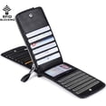 thumbnail image 3 of Huztencor Women's Credit Card Holder RFID Blocking Leather Multi Card Organizer Wallet Slim Long Zipper Bi-fold Business Card Case Clutch Wallet with ID Window Black (FBA), 3 of 3