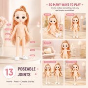 3PCS 6 inch Mini Princess Dolls Set Cute Dress Up Girl Dolls Gift Toy for 3+ Year Old Girls