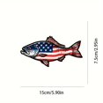 thumbnail image 3 of 1PC American Flag Fishing Decal, Cartoon Pattern Vinyl Sticker for Car, Van, Truck, Wall, Laptop, Door, Window - Rear Placement, Plastic Surface Recommendation, Single Use, Animal Theme, Irregular Sha, 3 of 5