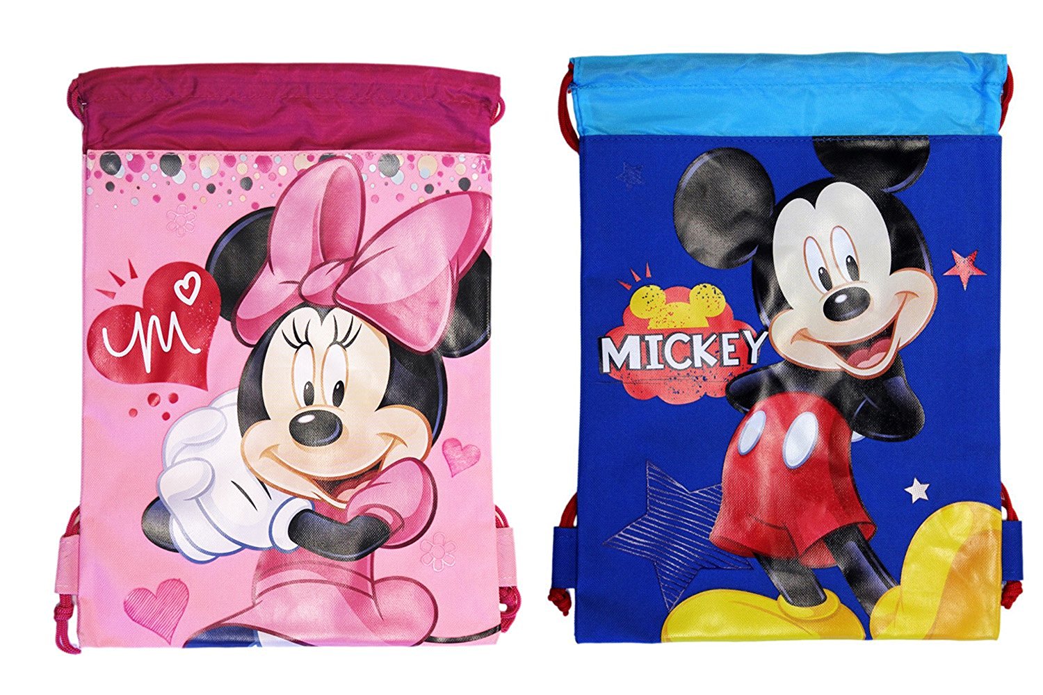 Mickey & Minnie Mouse Drawstring Backpack - Large Drawsting Bags Set Of 2 - image 1 of 3