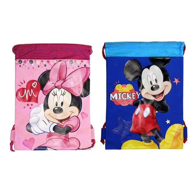Mickey & Minnie Mouse Drawstring Backpack - Large Drawsting Bags Set Of 2