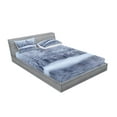 thumbnail image 2 of Ambesonne Christmas Fitted Sheet & Pillow Sham Set, Winter Blizzard Forest, Queen, White, 2 of 2